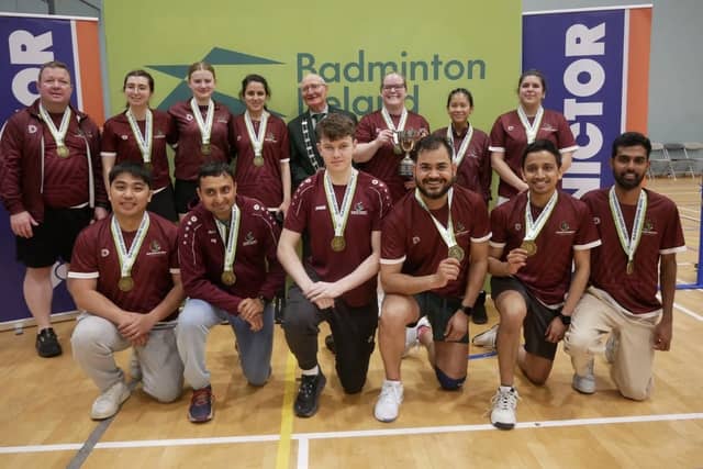 The Galway team that won the All-Ireland Grade E title, back row, from left: Martin McGrath (manager), Sofia Badalova, Larissa Hayden, Mashal Khan, Michael McGrath (President BI), Karina Brennan, Margaritte McKeown, and Dimana Nedeva. Front: Bryan Maximo, Prashanth Viswanath, Jason Carr, Abhinav Srivastav, Edison Stanley, and Venkatesh Srinivasan.