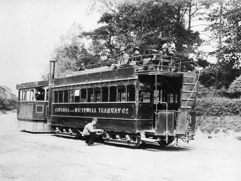 A steam-powered tram of the Cavehill and Whitewell Tramway Company, Belfast, circa 1890