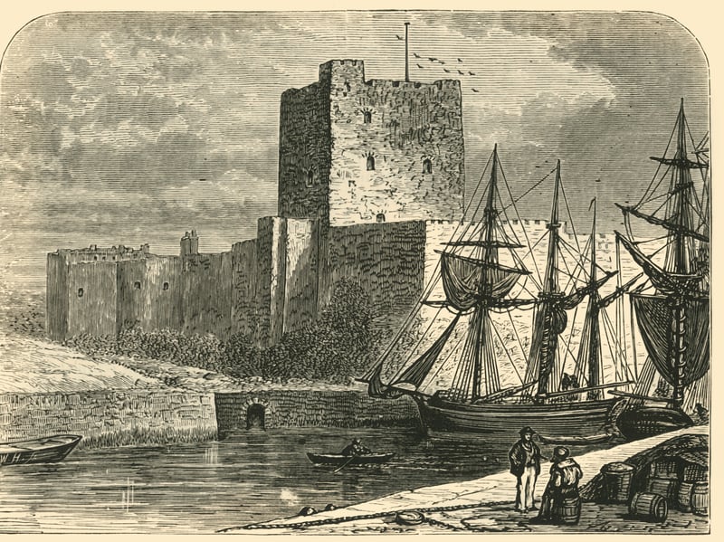 Carrickfergus Castle, on the shore of Belfast Lough, in 1898