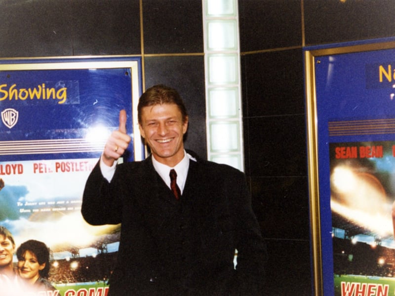 Sean Bean attends the premiere of 'When Saturday Comes' at the Warner Brothers Cinema, Meadowhall shopping centre, in February 1996. He grew up in Handsworth, Sheffield, and went to Brook Comprehensive School