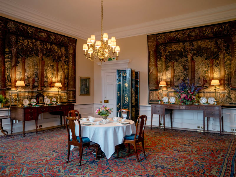 The Royal Breakfast Room, where
the late Queen Elizabeth II and Prince Philip would dine privately while in residence at the Palace of Holyroodhouse in Edinburgh, the official residence of the monarch in Scotland. 