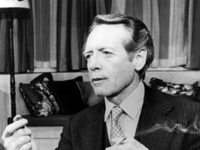 The Prisoner actor Patrick McGoohan in 'Pack of Lies' in 1985. He spent some of his early years living in Sheffield, and was educated at St Vincent's School.
