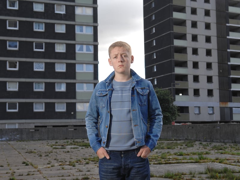 Pictured at the Sighthill flats in June 2008 is 'This is England' actor Thomas 'Tommo' Turgoose. The 15-year-old actor from Grimsby was in town to shoot his new film 'Somers Town'.