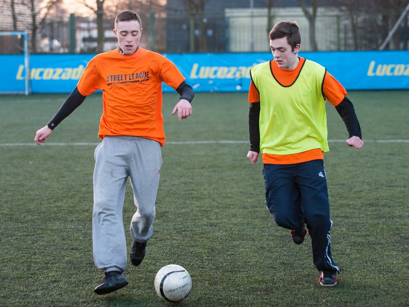 Street League football training at Power League, Sighthill, in December, 2012.