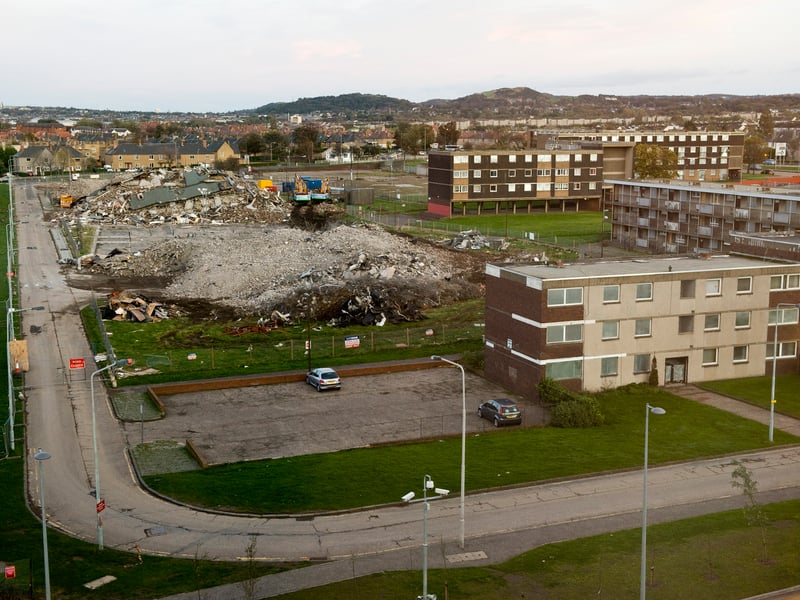 The former Sighthill high-rise flats pictured after demolition in September, 2011.