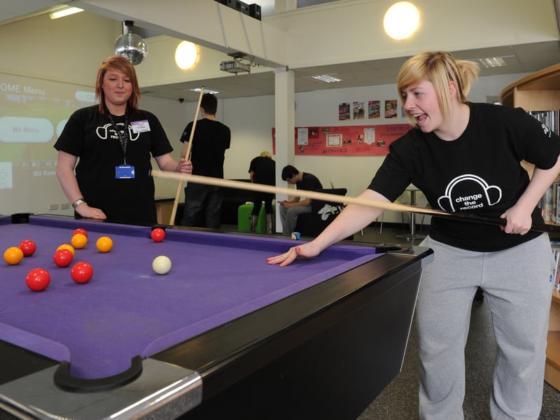 Princes Trust volunteers Nyree Conner and Carrie Reynolds pictured in the youth club at Gate 55 when it was officially opened in April, 2011.