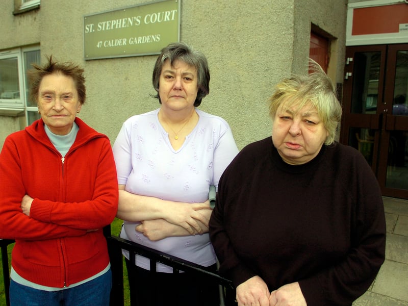 Some of the pensioners who had lived in an sheltered housing complex St Stephen's Court in Sighthill for decades were unhappy after being told to move out in February, 2009, due to safety concerns.