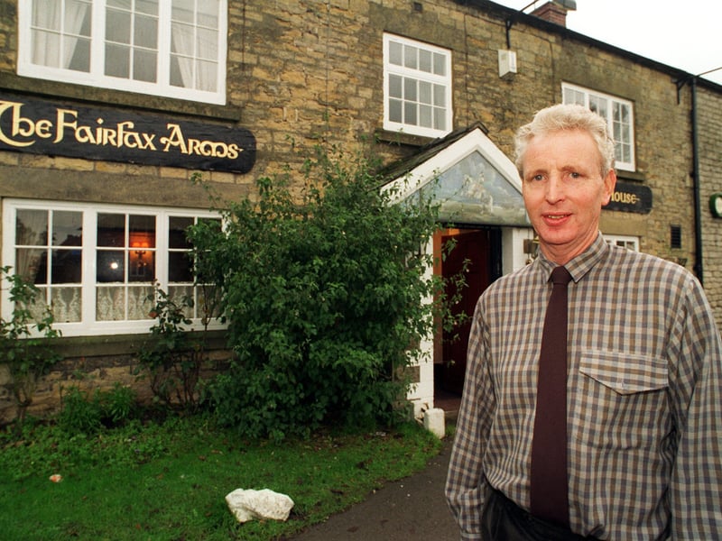 Neville Kirk Patrick, landlord of The Fairfax Arms pub, in Gilling near Helmsley, North Yorkshire, in 1995