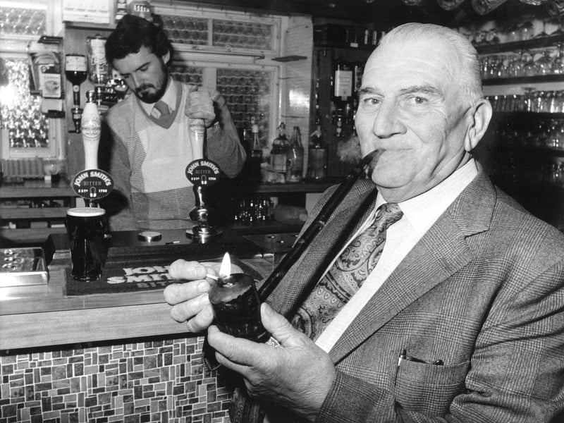 John Pitchers, landlord of the New Inn, Appletreewick, Burnsall, in March 1986