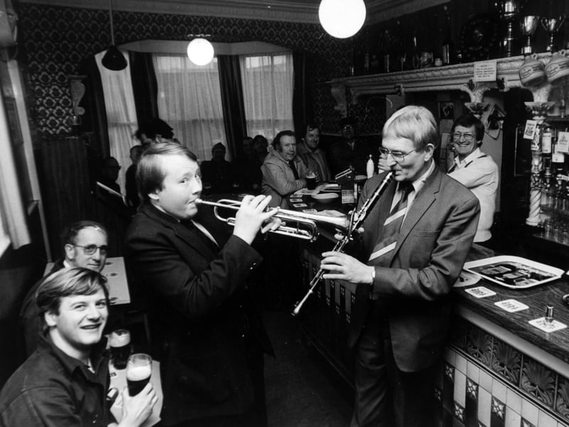The Providence Inn, St Stephen's Square, Hull, in November 1982. Landlord Jack Collins invited a group of jazz musicians to play there after their old meeting pace, the Humberside Theatre, closed.