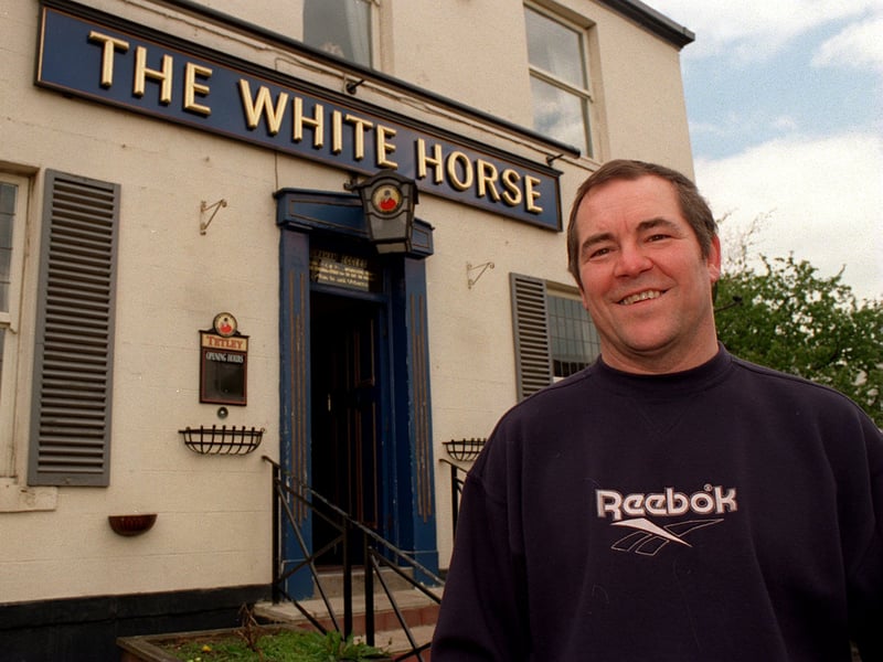 Gramham Eccles landlord of The White Horse pub, Houghside Road, Leeds, in 1996
