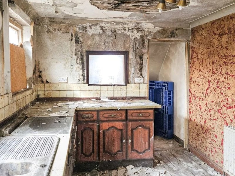 Inside this property in Church Road, Hayling Island, which is up for auction for £90,000.
