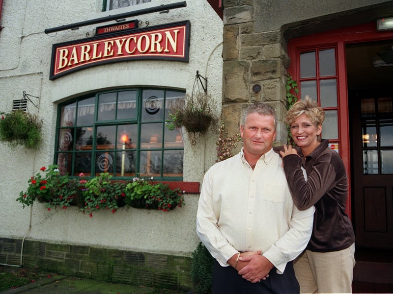 Mike and Vivienne Williamson, landlord and landlady of the Barleycorn pub, in Collingham, West Yorkshire, in October 1999