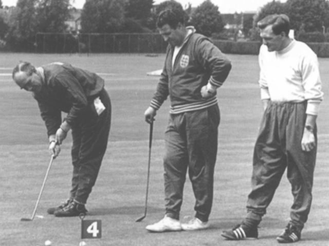 England manager Sir Alf Ramsey relaxes with assistants Harold Shepherdson and Les Cocker during a round of golf at Lilleshall National Sports Centre in June 1966, as preparations continued for England’s World Cup campaign.