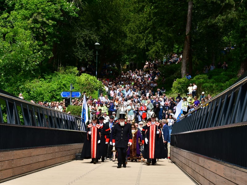 After 7 years of closure, the public walked across the Tram Bridge once again as part of a civic celebration to mark the occasion
