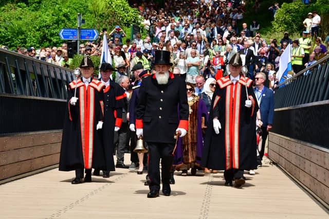 The opening was shared with the public who turned out in their masses to witness the historic moment and be among the first to walk across the newly built Tram Bridge