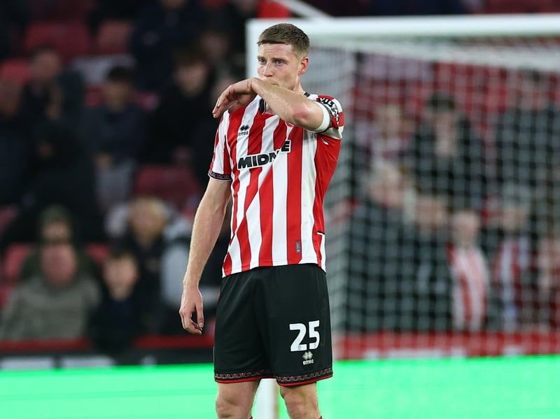 Got his head to a Peck corner inside the last 10 minutes but couldn't keep it down and it sailed over Cann's crossbar into the Unitedites behind him
