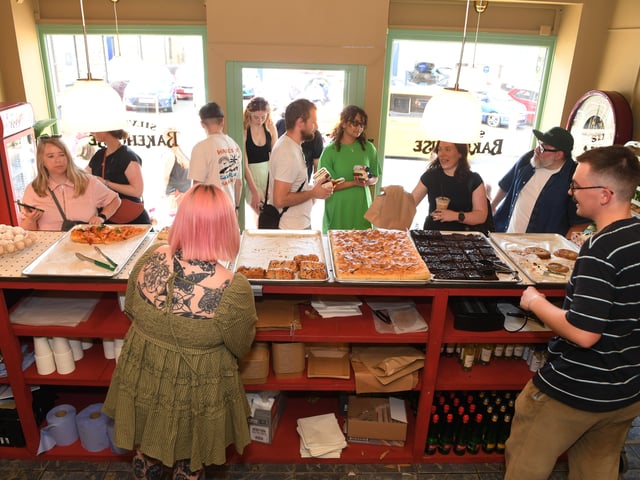 Pictured the interior of the busy new shop