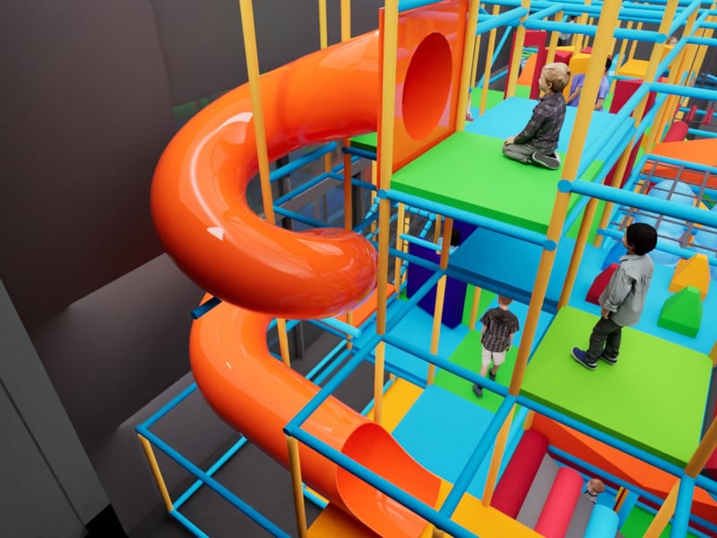CGI of a new expanded soft play centre planned for Fareham Leisure Centre 
