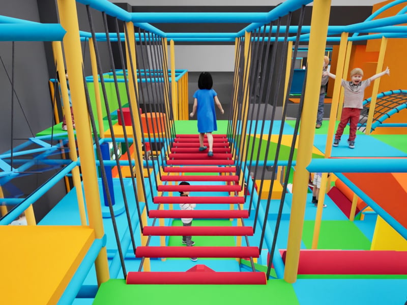 CGI of a new expanded soft play centre planned for Fareham Leisure Centre 