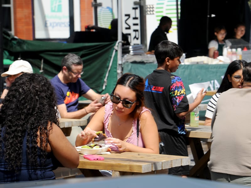 Attendees enjoy the wide range of food options available.