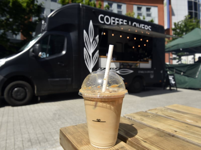 An iced latte from Stable and Ground.