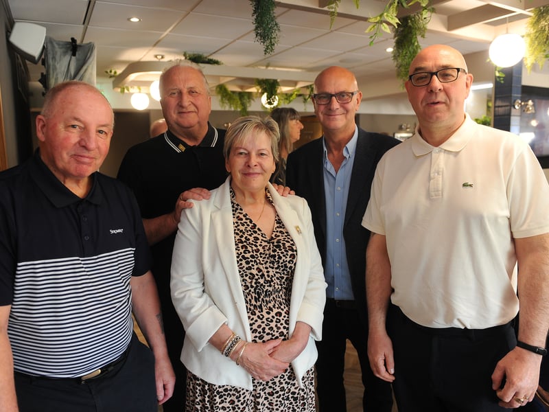 Phil Hardwick, Keith and Bev Nash, Ian Halmshaw, Mark Hoodson at the Billy Bremner Gala Dinner