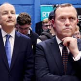 Fianna Fáil leader Micheál Martin and Galway West TD John Connolly at the count centre