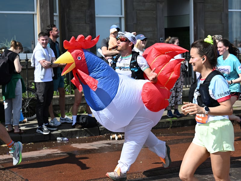 This runner in a cockerel outfit brought a touch of France to proceedings.