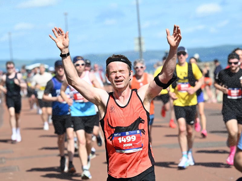 Runners felt the sunshine as Edinburgh basked in temperatures of up to 21C during the run.