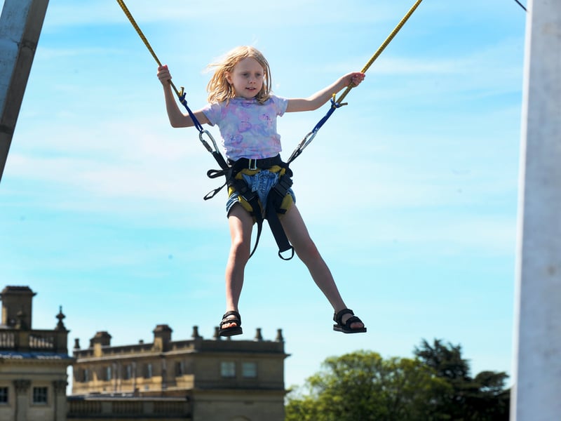 Katy Edwards, seven of Harrogate, flying high.