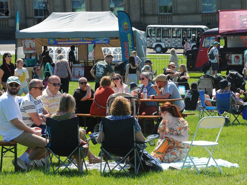 Families soak up the sun at Harewood House.