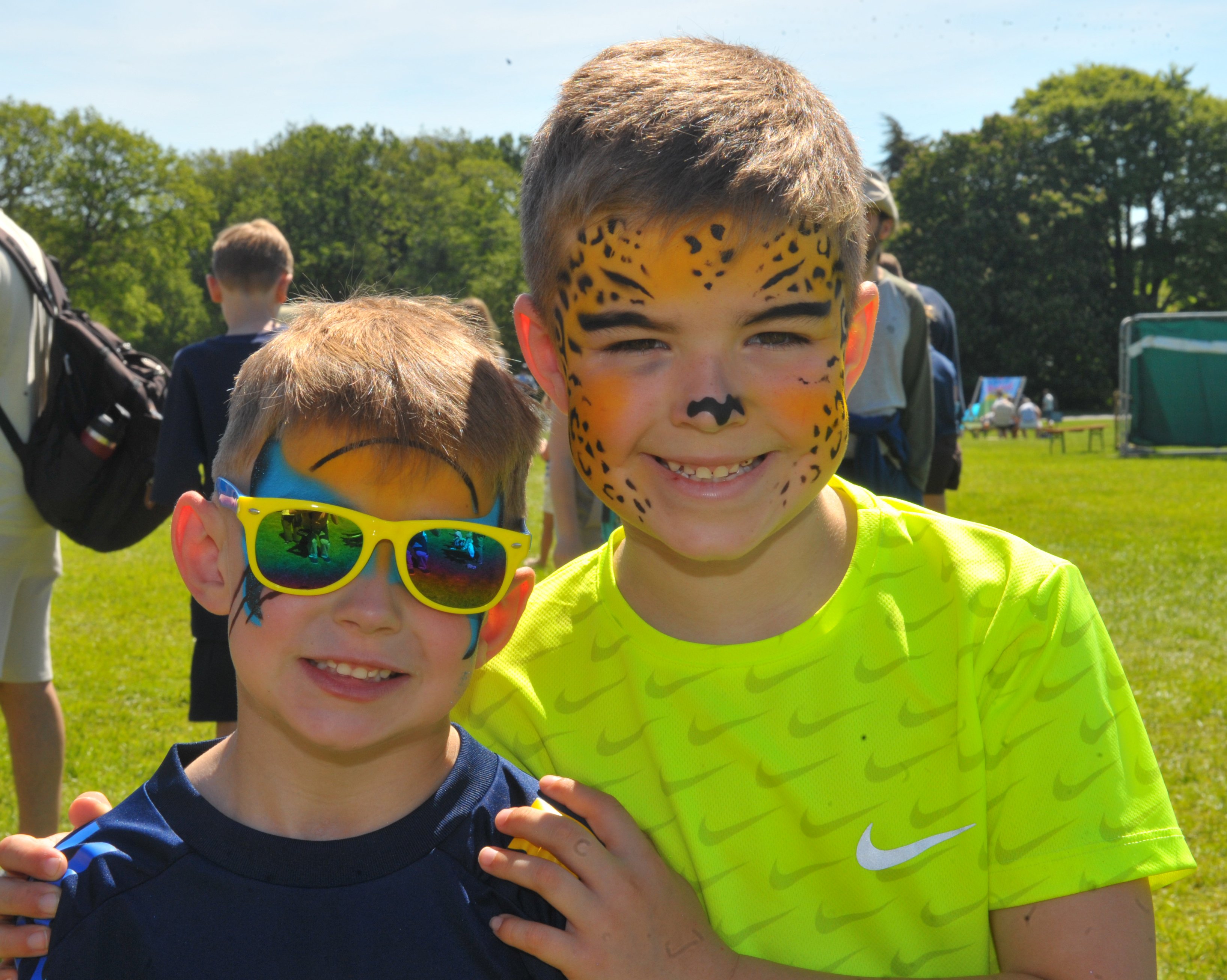 Brothers Thomas, five and William Pearse of Leeds enjoy the sunshine.