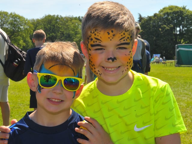 Brothers Thomas, five and William Pearse of Leeds enjoy the sunshine.