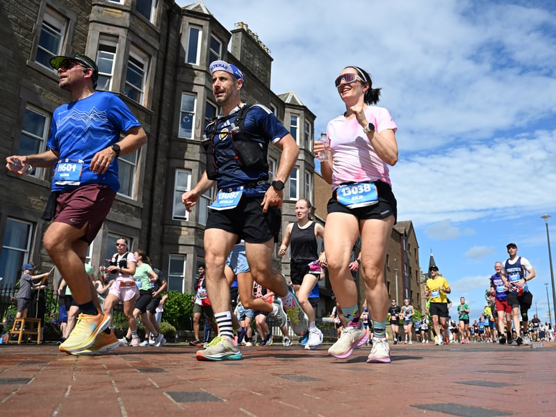 Tens of thousands of runners set off around the city today.