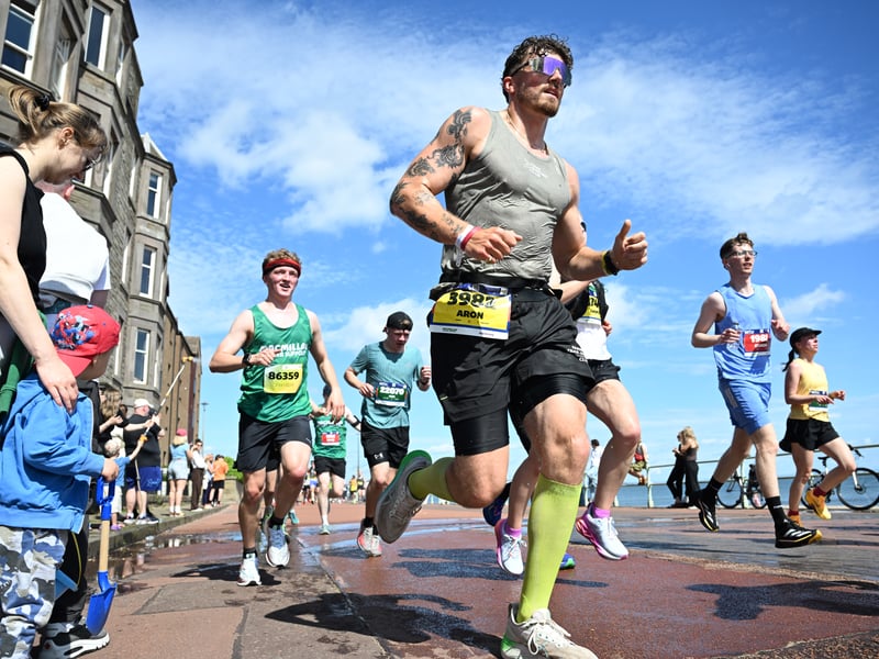 Crowds lined the route to cheer on the runners.