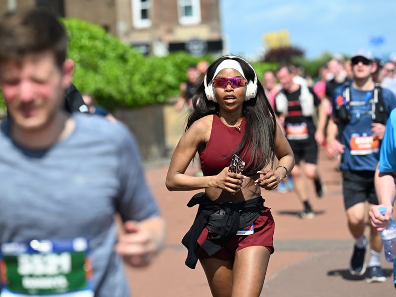 Many runners, like this radio, enjoyed some tunes as they pounded the Edinburgh and East Lothian streets.