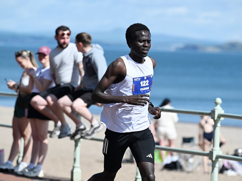 This runner basks in the sunshine during the Edinburgh Marathon on Sunday, May 24.