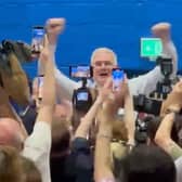 Seán Kyne is lifted by supporters