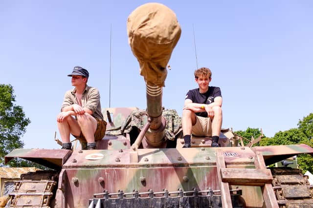 Zach Elkes, 15, (R), at The Overlord Show in Denmead on Saturday, May 23.