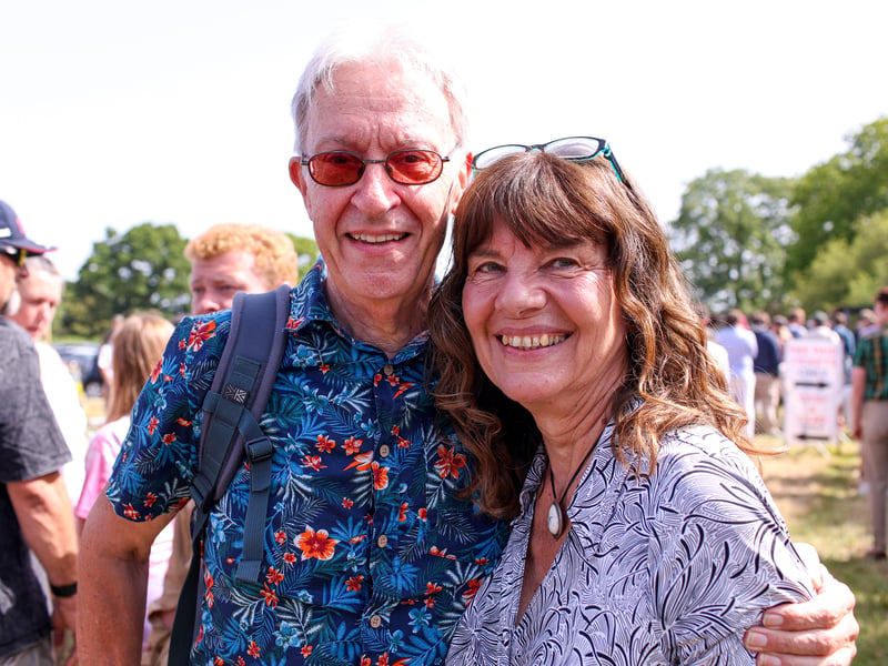 Stuart Evans and Dagmar Eberhardt in the queue to the event.