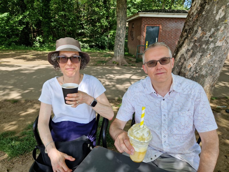 Drinks in the shade outside Endcliffe Park cafe. Photo: Iconic Media
