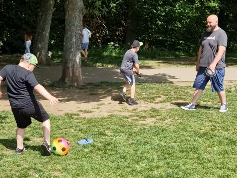 having a kickabout in Endcliffe Park. Photo: Iconic Media