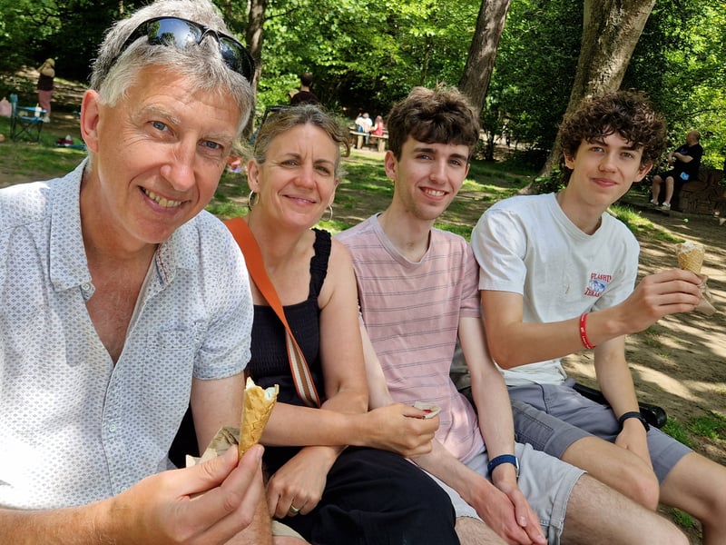 A family enjoy ice creams at Endcliffe Park. Photo: Iconic Media