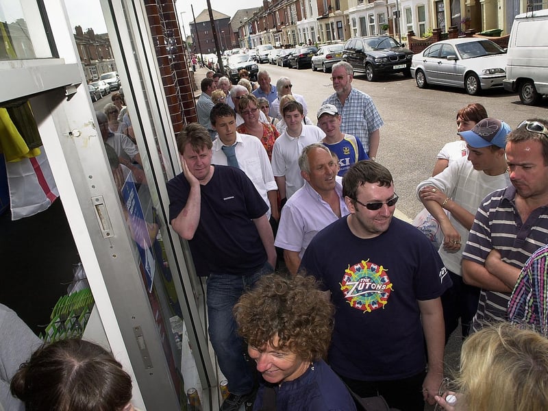 Excitement builds as these fans get close to getting their season tickets ahead of Pompey's 2006-07 season in the Premiership.