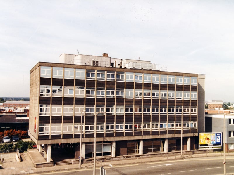 Gresley House, on Trafford Way, Doncaster, before it was demolished to make way for the Frenchgate shopping centre extension
