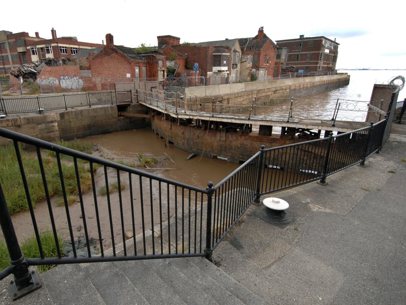 Buildings on the lockhead St Andrew's dock, Hull, originally the fish dock and home to the port's trawler fleet, pictured in 2010, ahead of their demolition