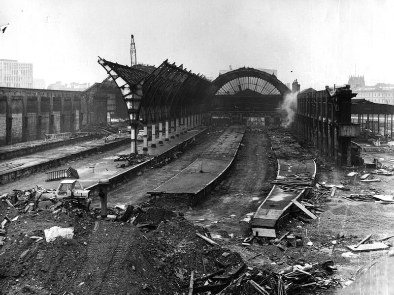 Bradford Exchange Railway Station is demolished in June 1973