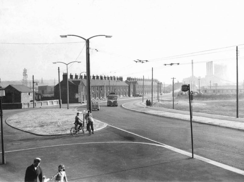 Stone Row, Rotherham, in the 1960s, prior to its demolition, near the later entrance to Retail World