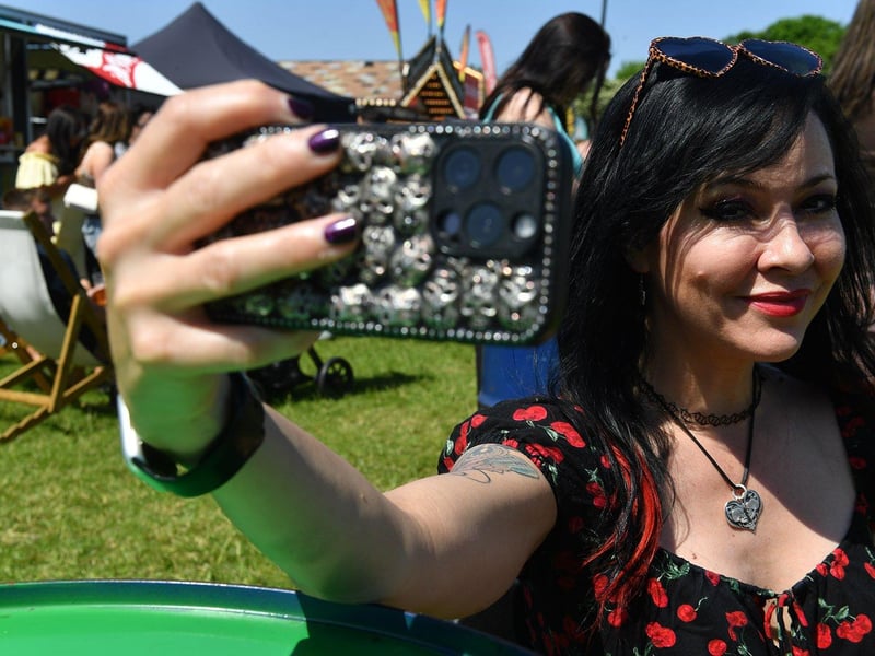 Caz Parker was spotted capturing memories of the bank holiday weekend.
